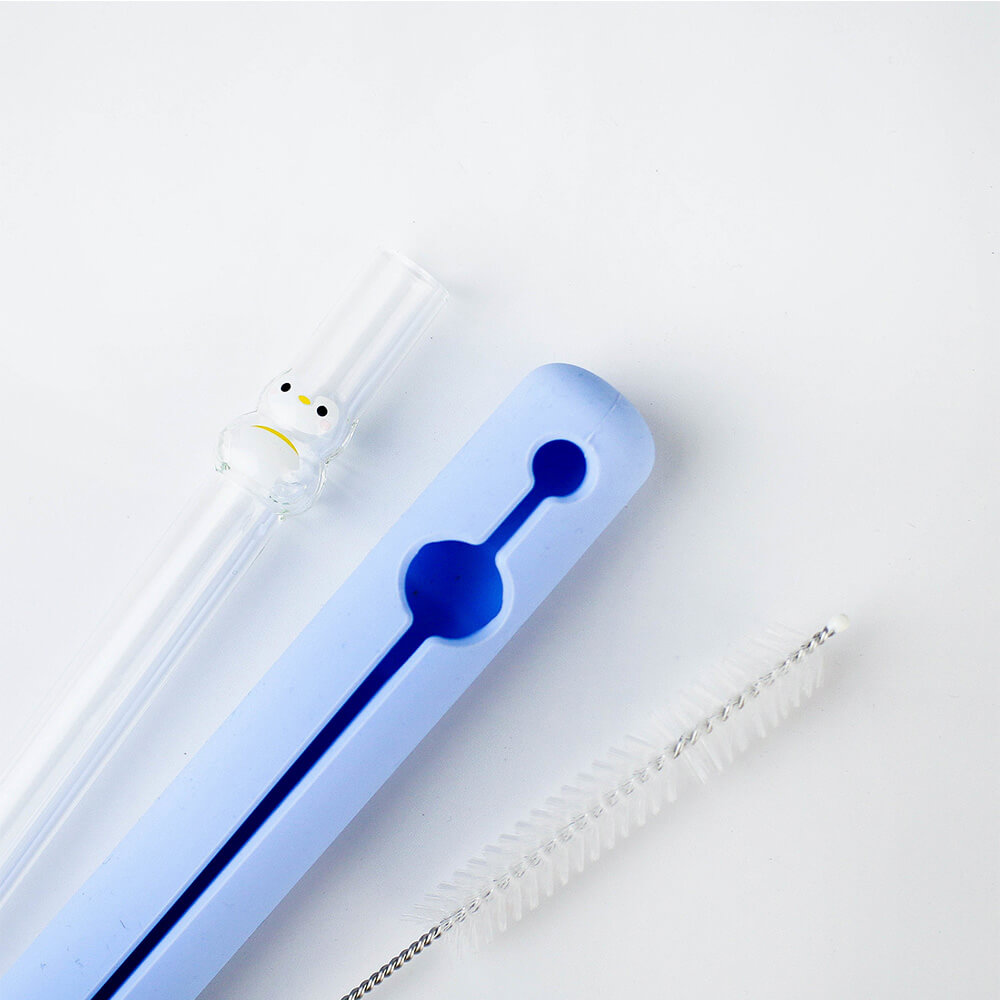 GOOD0009-1 企鵝造型玻璃吸管:圖片 1