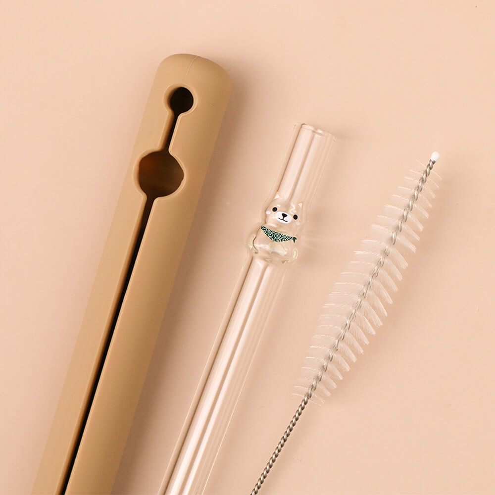 GOOD0010-1 柴犬造型玻璃吸管:圖片 1