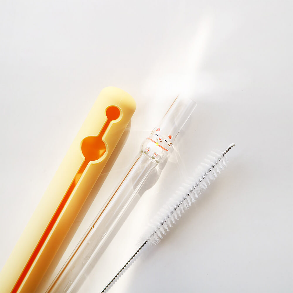 GOOD0011-1 招財貓造型玻璃吸管:圖片 1